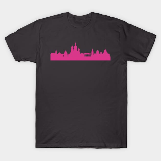 Saint Petersburg skyline pink T-Shirt by 44spaces